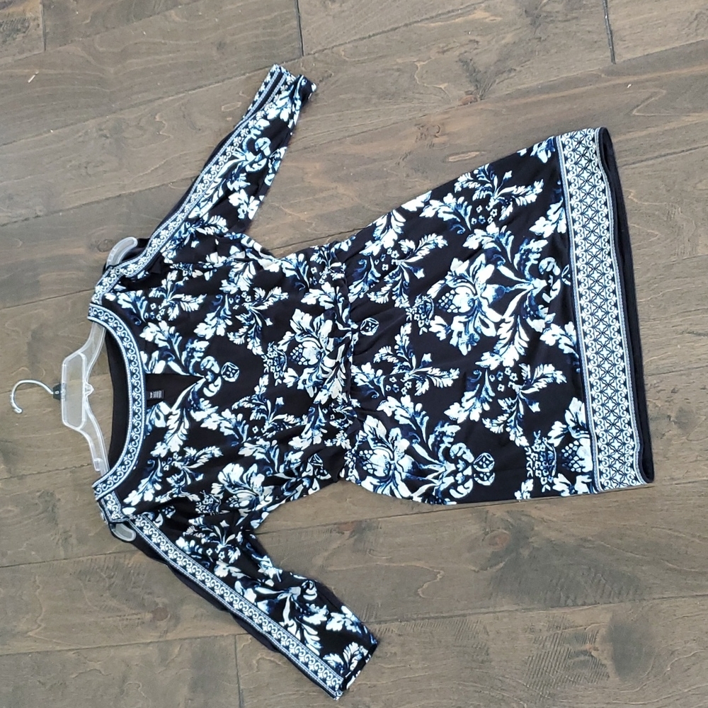 Navy bare shoulder tunic